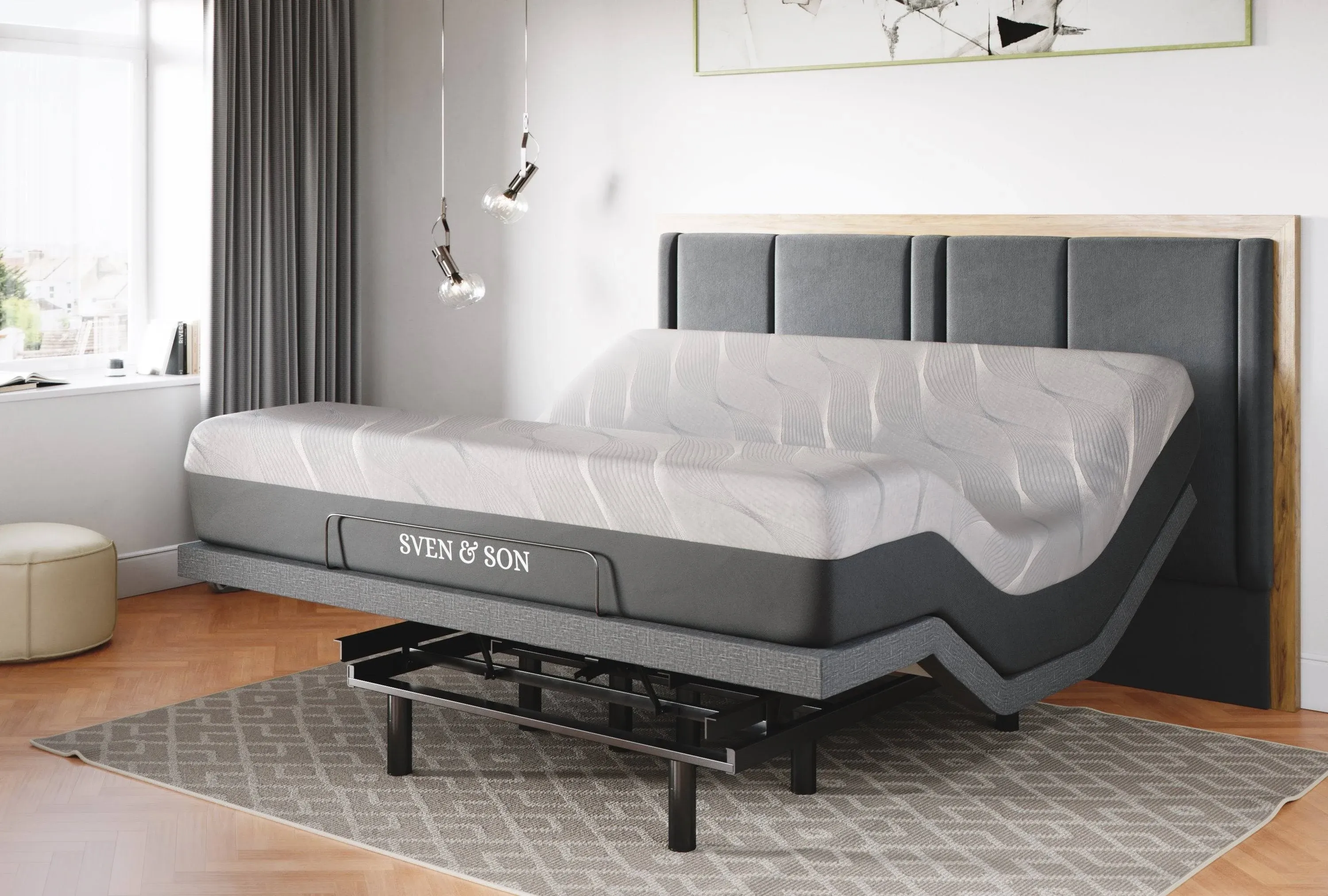 Sven & Son Adjustable Bed Base Classic + Luxury Cool Gel Memory Foam Mattress