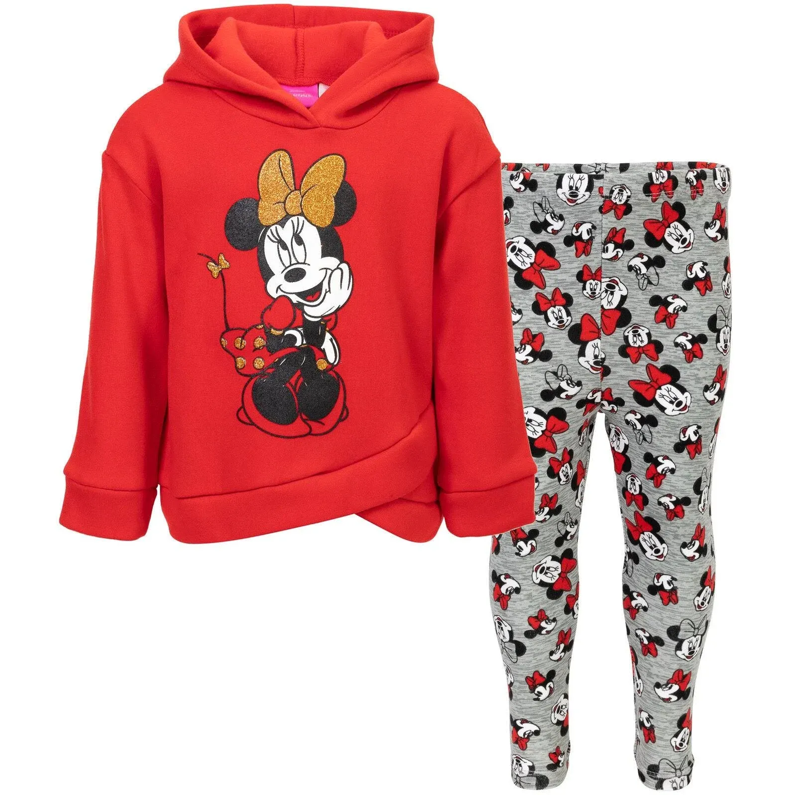 Disney Minnie Mouse Baby Girls' Fleece Hoodie and Leggings Outfit Set