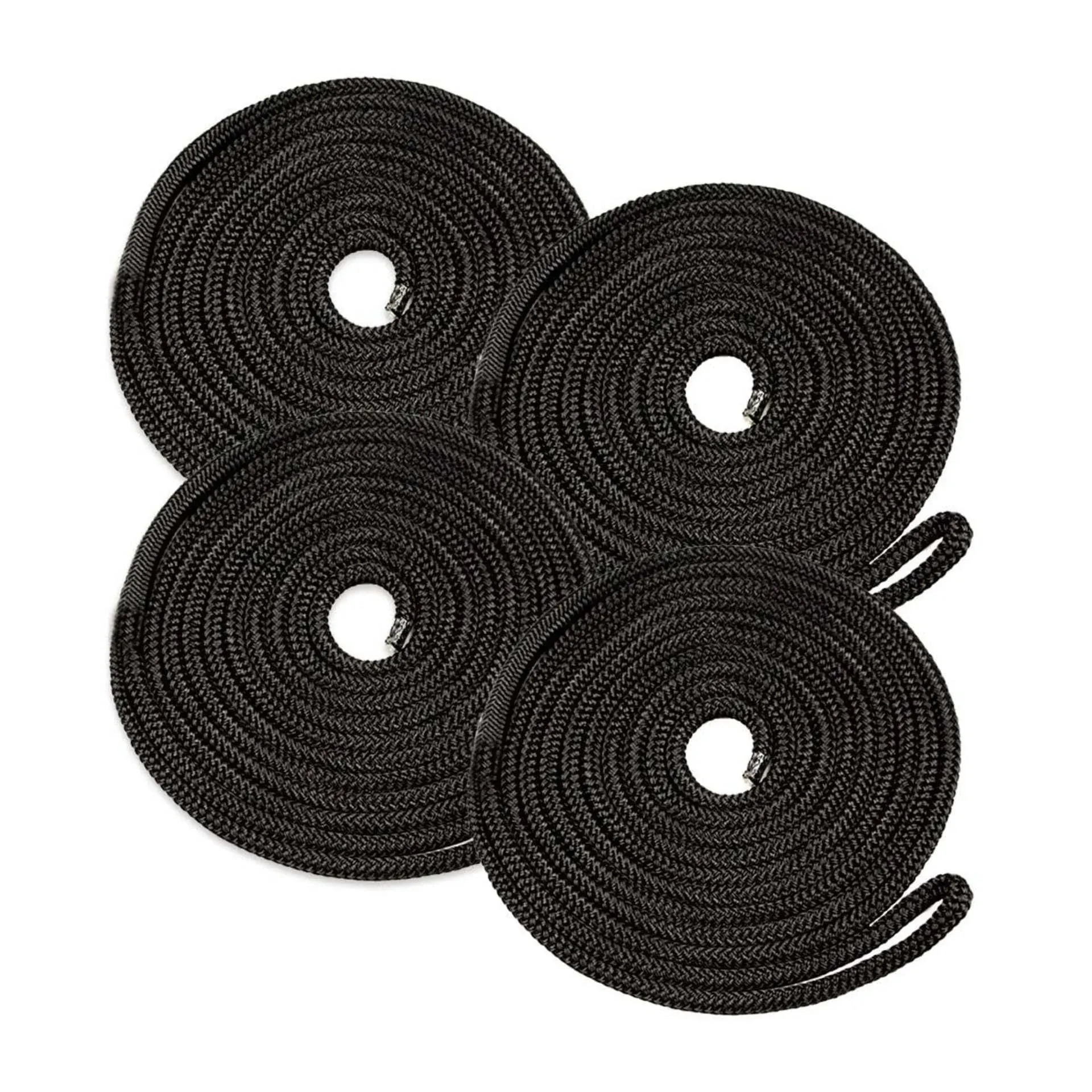 Boat Dock Lines (4 Pack) 3/8 X 15' Double Braided Boat Ropes for Docking with 12" Eyelet. Marine Grade Nylon Material & Damage Resistant Line Fibers for Secure Docking