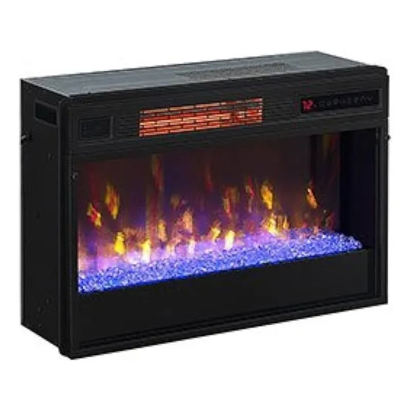 ClassicFlame 26" 3D Spectrafire Plus Infrared Fireplace Insert with Glass - Black ...