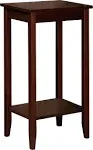 DHP Rosewood Tall Small Space Square End Table, Brown