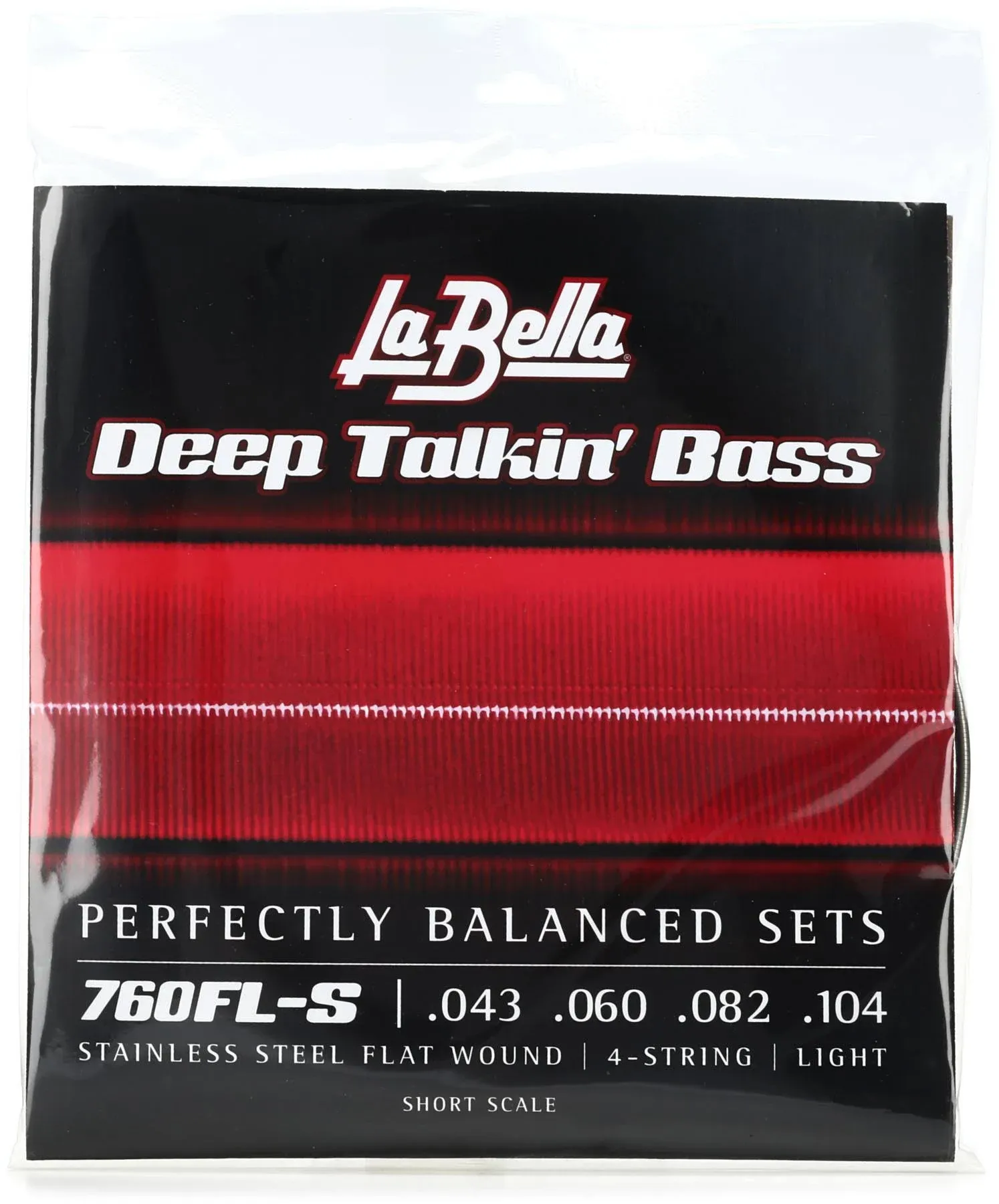 La Bella 760FL-S Deep Talkin Bass Flats, Short Scale, Light 43-104