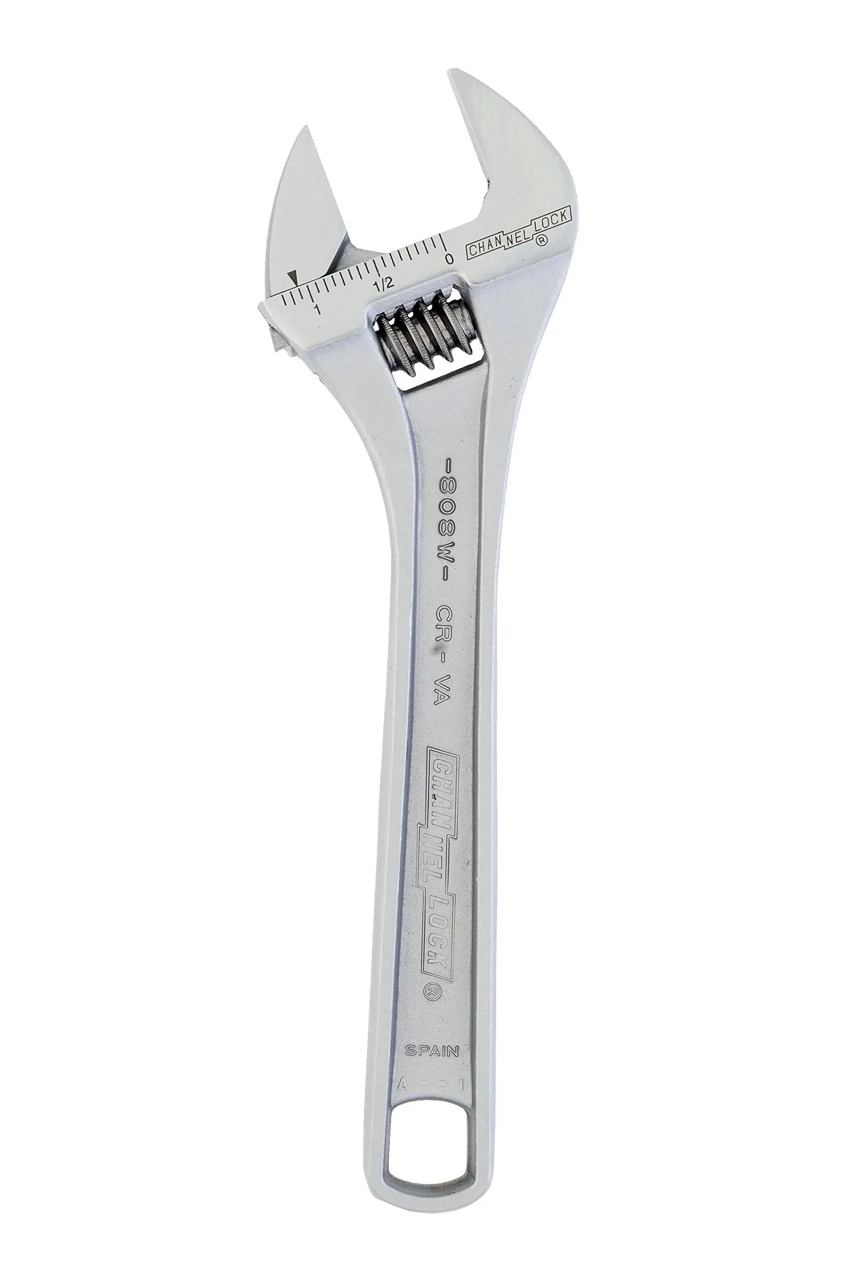 Channellock 808W Bulk Adjustable Wrench, 8 in Chrome