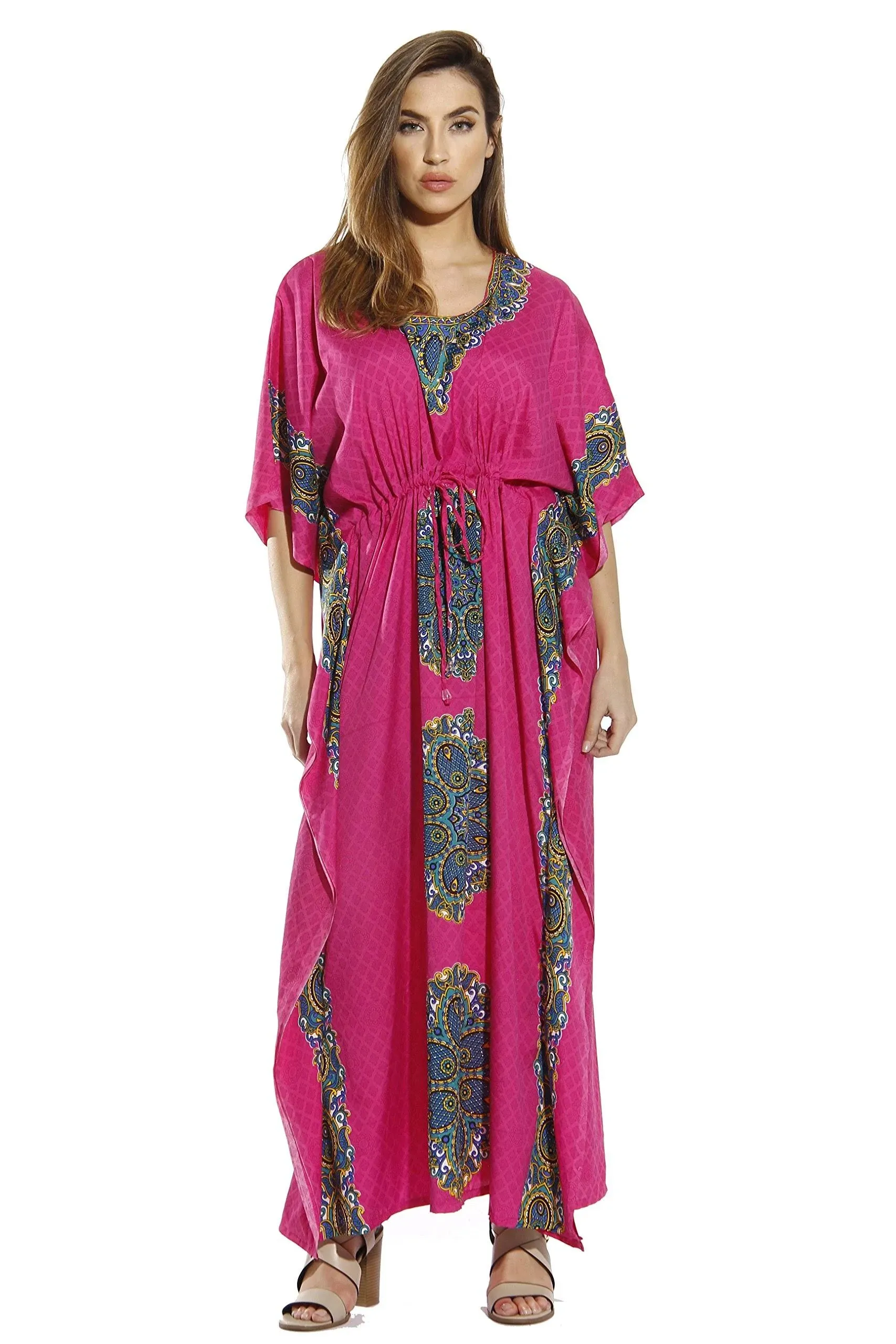 Riviera Sun Maxi Length Cinch Waist Caftan Kaftans for Women