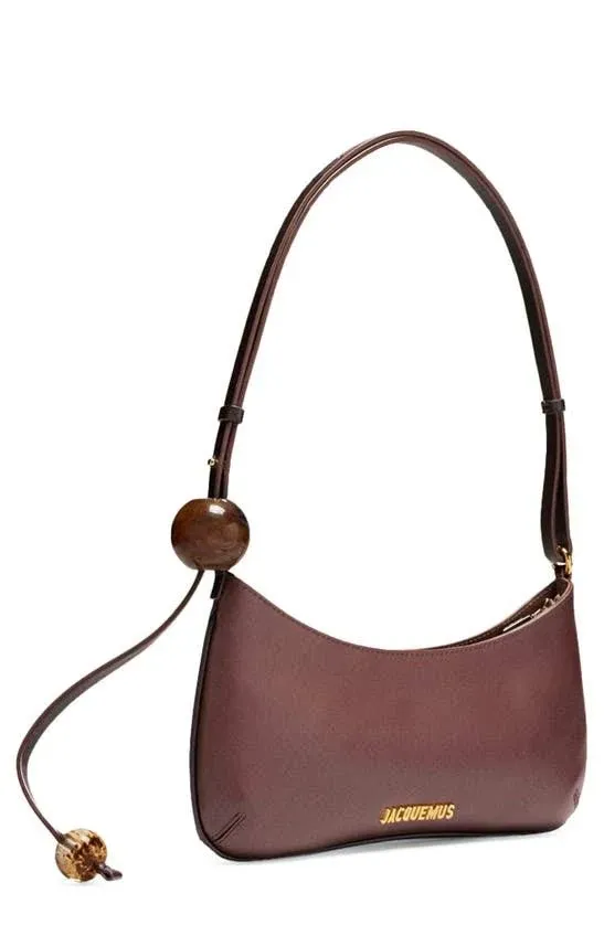 Jacquemus Le Bisou Perle Leather Shoulder Bag - Brown