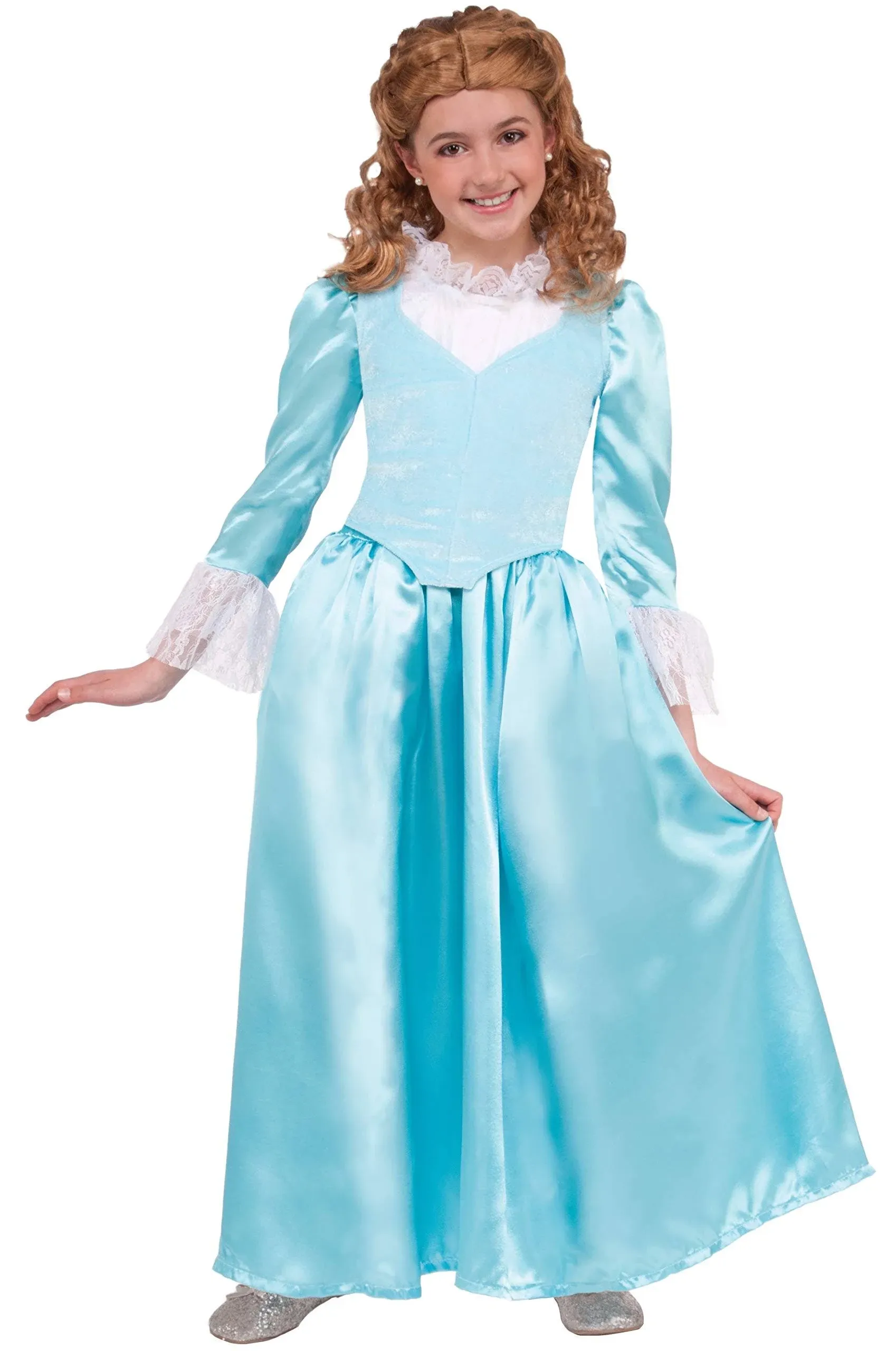 Brand New Blue Colonial Lady  Child Costume (Large)