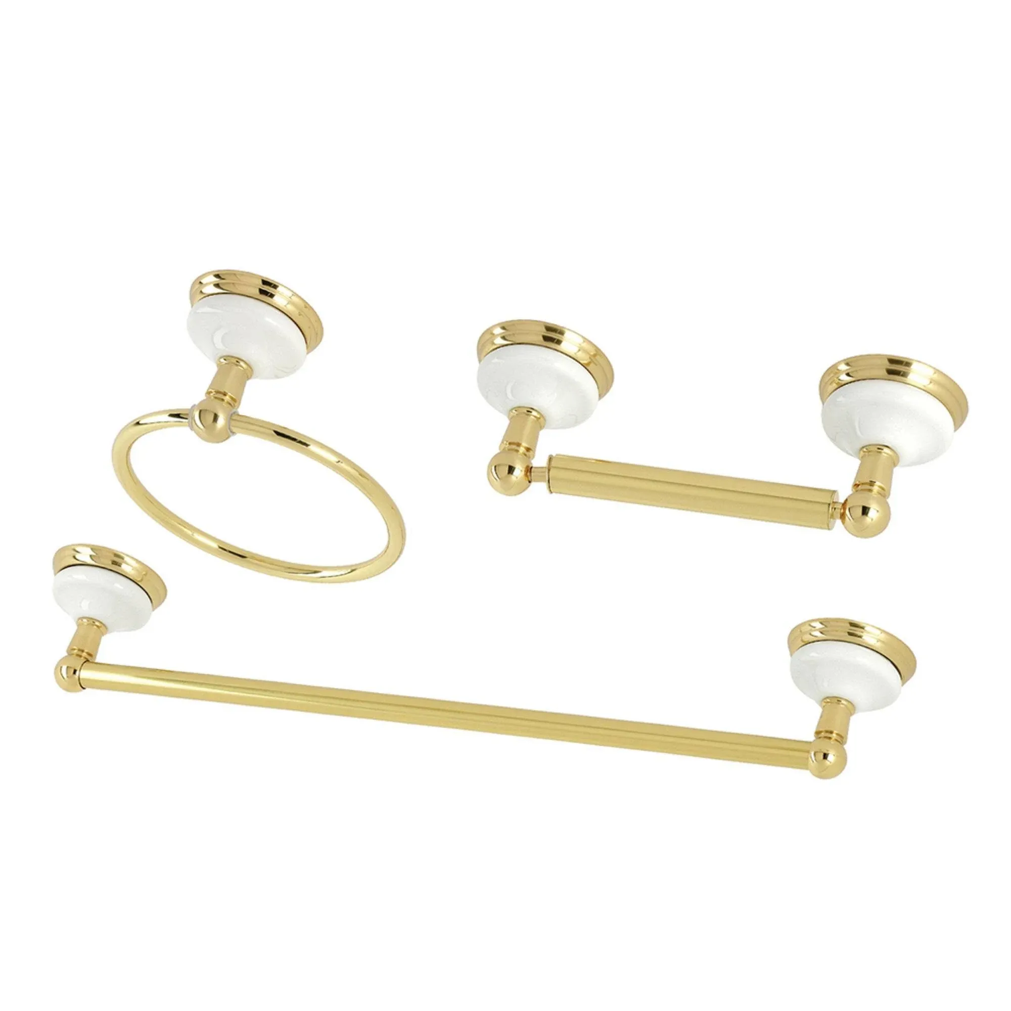 Kingston Brass BAK111248PB Victorian 3-Piece Bathroom Hardware, Polished Brass