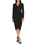 Adrianna Papell Women's Tuxedo Wrap Sheath Dress - Black - Size 10