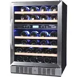 Newair 46 Bottle Dual Zone Built-in Compressor Wine Cooler - Stainless Steel AWR-460DB