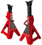 BIG RED T43006 Torin Steel Jack Stands (Fits: SUVs and Extended Height Trucks): 3 Ton (6,000 lb) Capacity, Red, 1 Pair