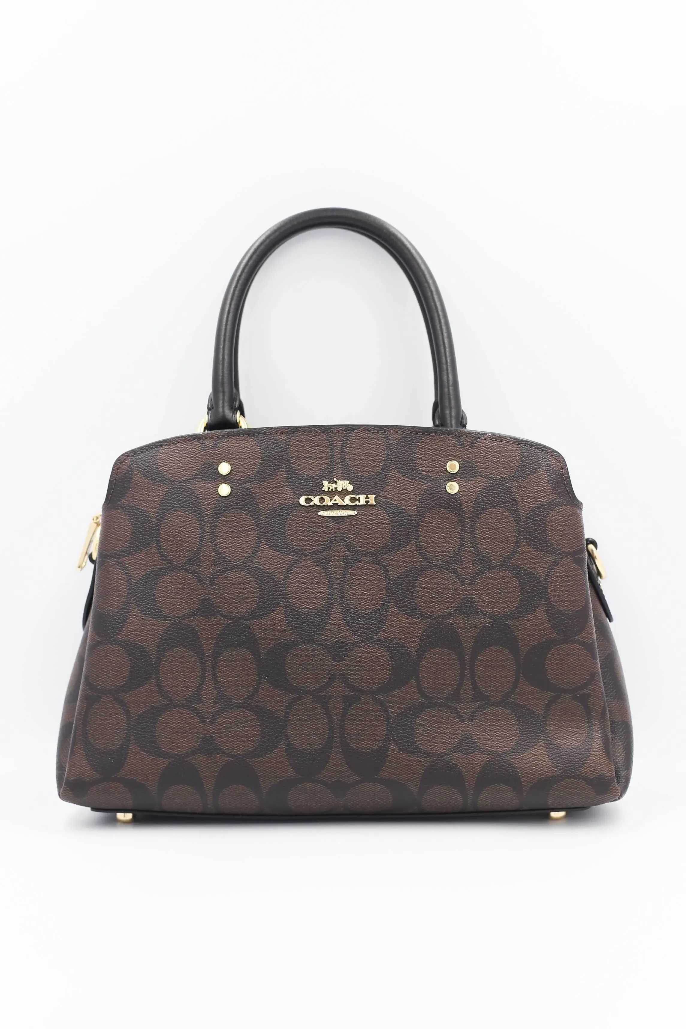 Coach Mini Lillie Carryall in Signature Canvas (Brown,black)