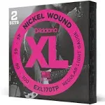 D'Addario EXL170TP Nickel Wound Light Bass Guitar Strings 45-100 Long Scale 2-Pack