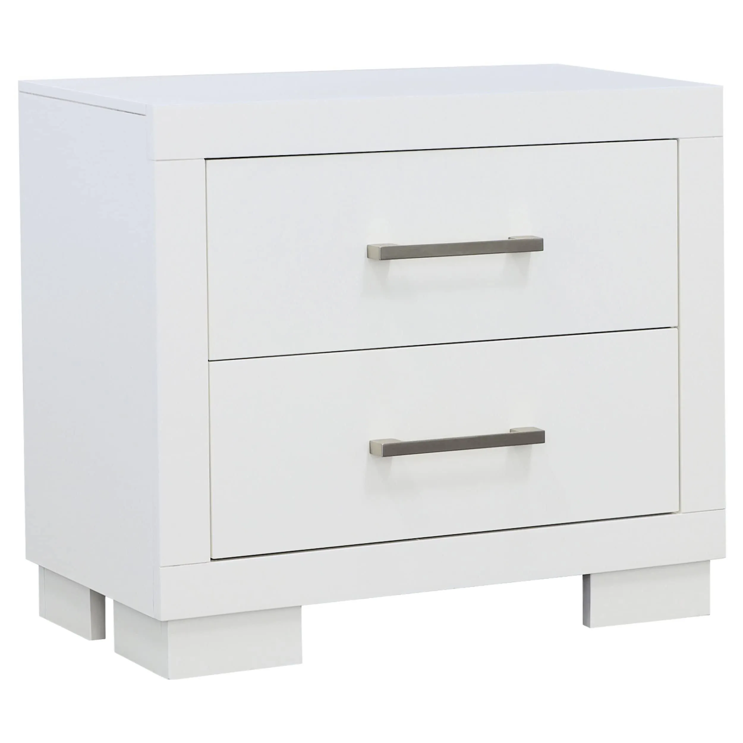 Coaster Jessica Contemporary 2-Drawer Wood Nightstand in White