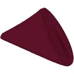 Gee di Moda Cloth Napkins - 17 x 17" inch Burgundy Solid Washable Polyester Dinner Napkins - Set of 12 Napkins with Hemmed Edges - Gre