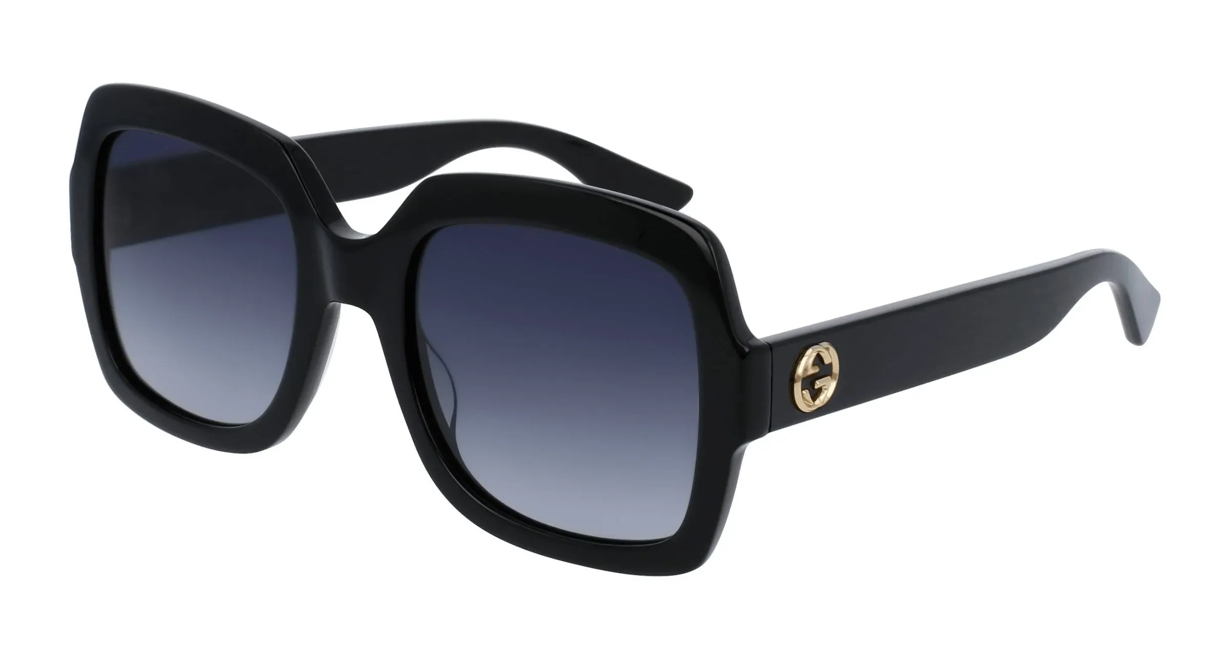 Gucci GG0036S Plastic Ladies Sunglasses, 001 - BLACK with GREY lenses