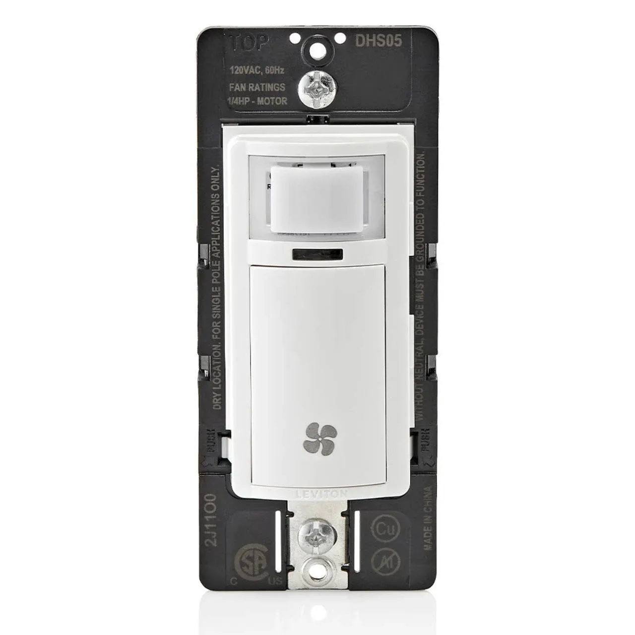 Leviton Decora In-Wall Humidity Sensor and Fan Control Switch DHS05-1LW