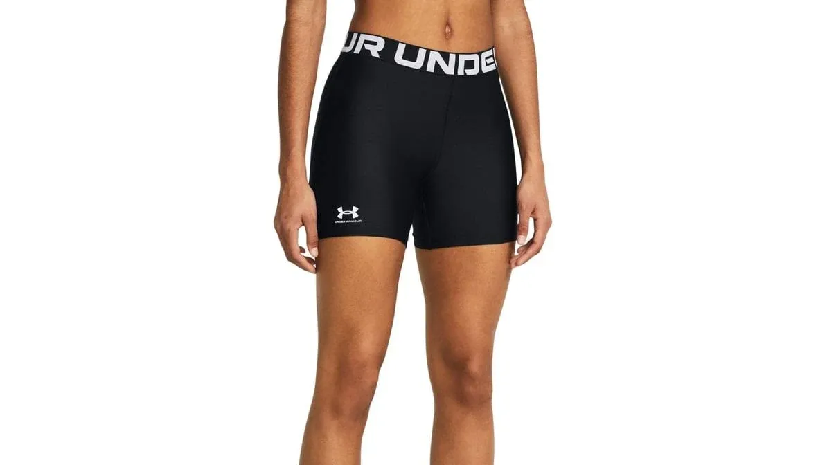 Women's Under Armour Heatgear Middy Shorts Medium Black/White