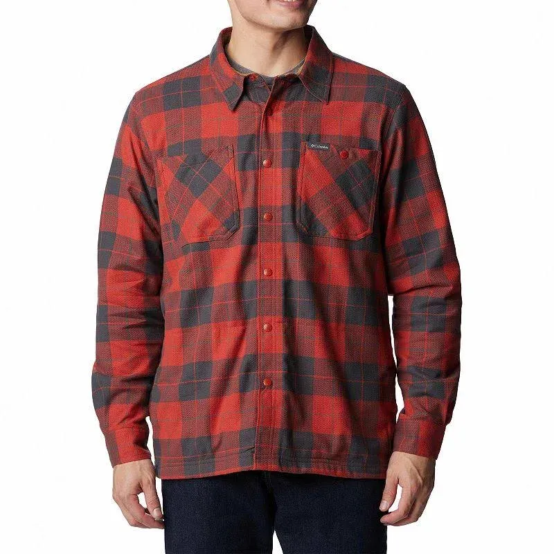 Columbia Men's Cornell Woods Fleece Lined Shirt Jacket - Warp Red, Delta Woodsman Tartan