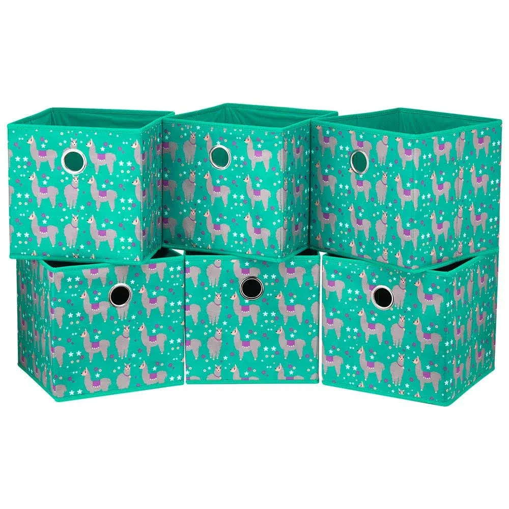 Fabric Strorage Cubes Box Basket Bins Foldable 10x10x10 Inch Emerald Green Al...