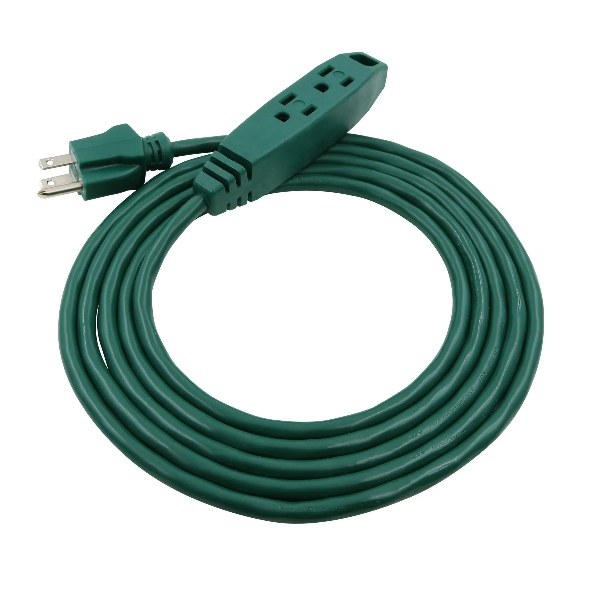 Clear Power 16/3 SJTW 9 ft 3-Outlet Lawn & Garden Outdoor Extension Cord Water and Weather Resistant Green CP10140