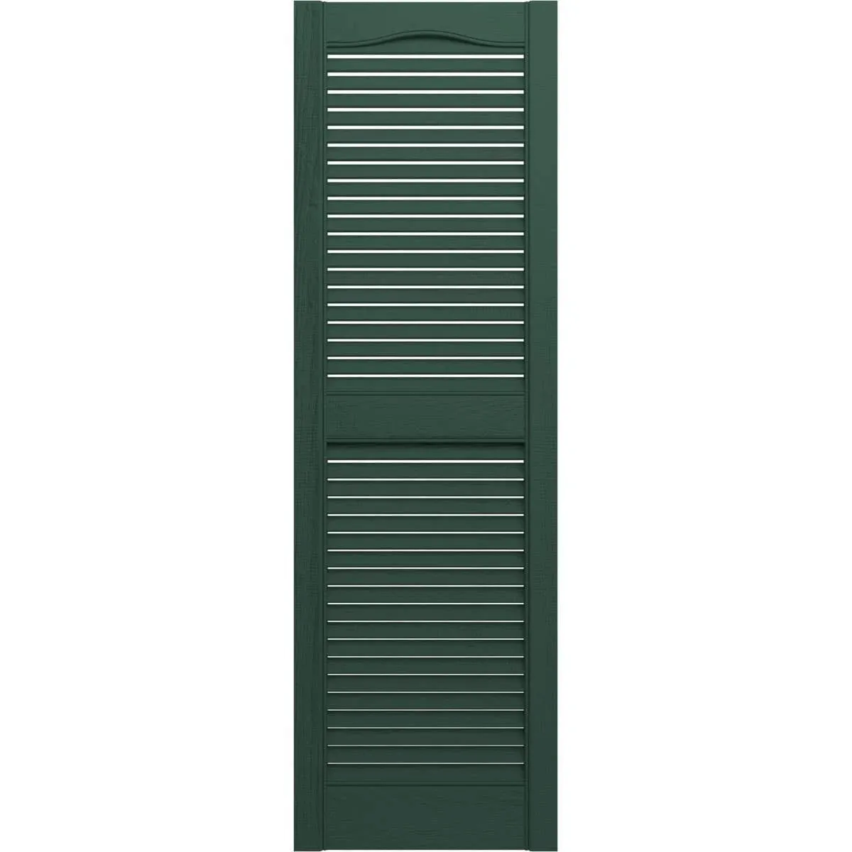 Ekena Millwork LL1S14X07200MG 14 1/2"W x 72"H Lifetime Vinyl, Standard Cathedral Top Center Mullion, Open Louver Shutters, w/Installation Shutter-Lok'