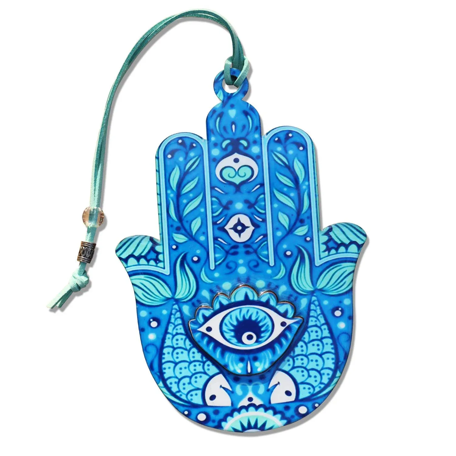 Hamsa Wall Decor | Hand of Fatima Hanging Priestly Blessing Evil Eye Protecti...