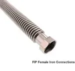 2-PC 1&#034; FIP X 24&#034; Corrugated Stainless Water Heater Supply Connector Hose Lines 