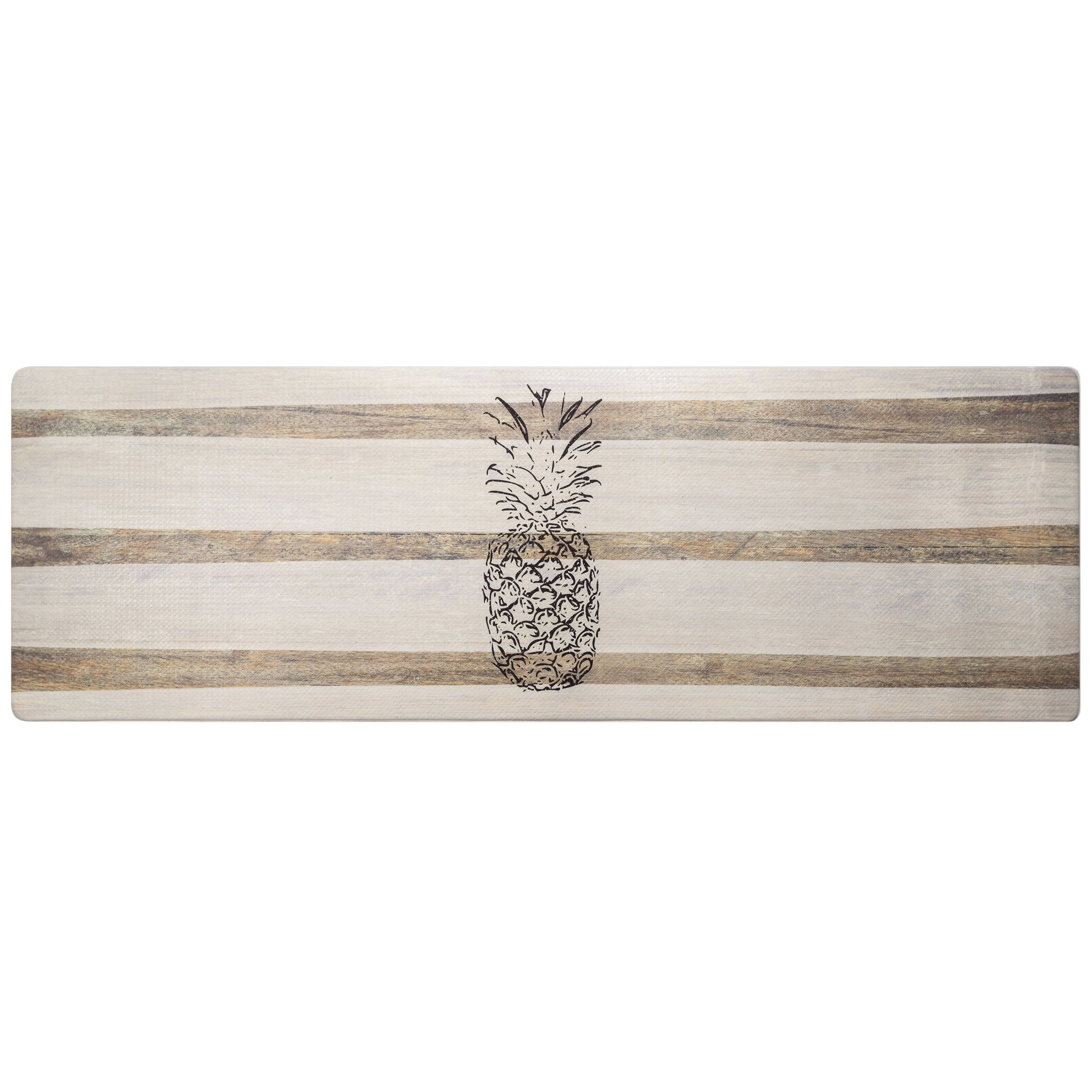 Sohome Cozy Living Pineapple Runner Anti-Fatigue Kitchen Mat, Beige/Black, 17.5"x55"