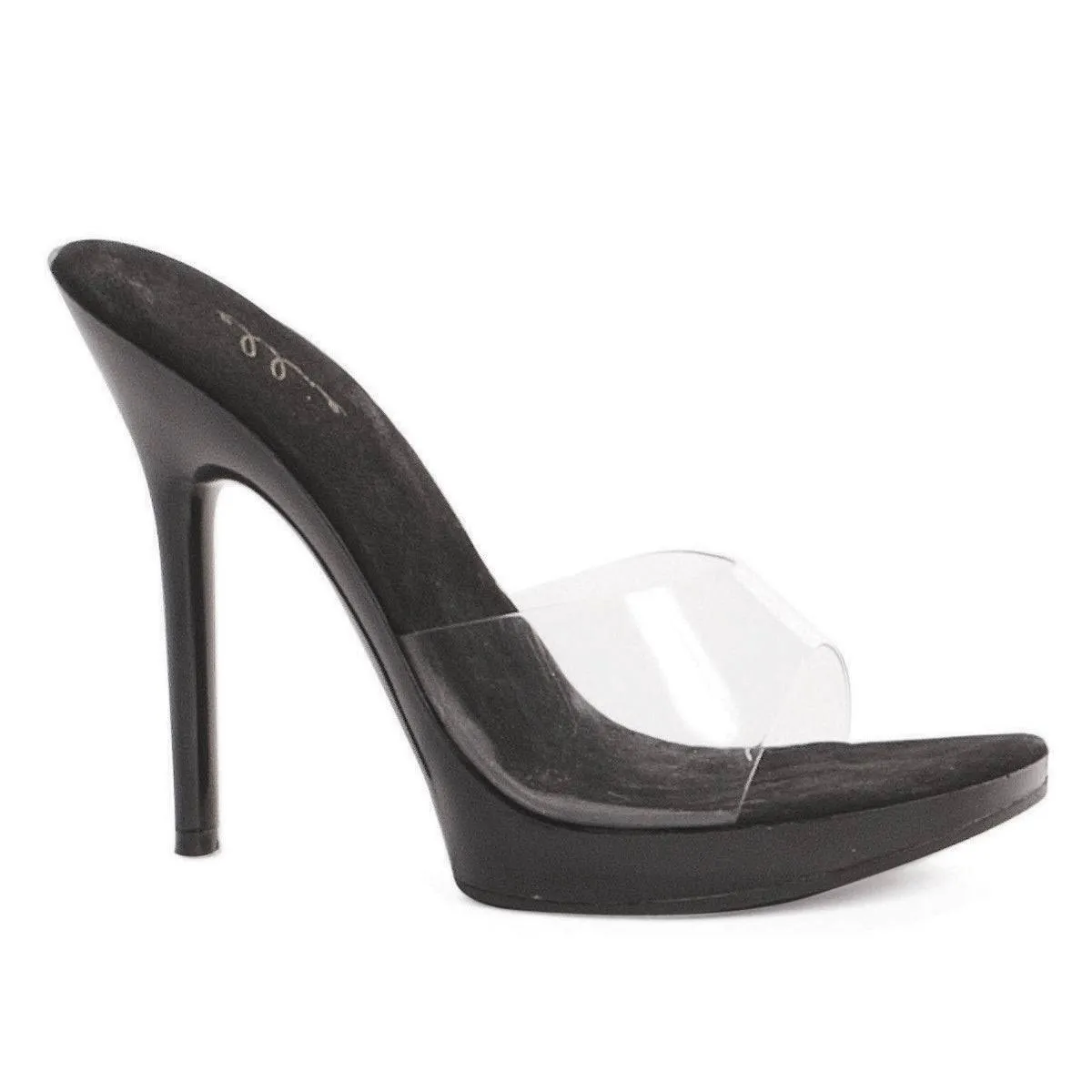 502-VANITY, 5" Heel Mule Black PU Size 10