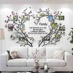 DecorSmart Love Family Tree Wall Decor Picture Frame Collage Removable 3D DIY Acrylic Wall Stickers