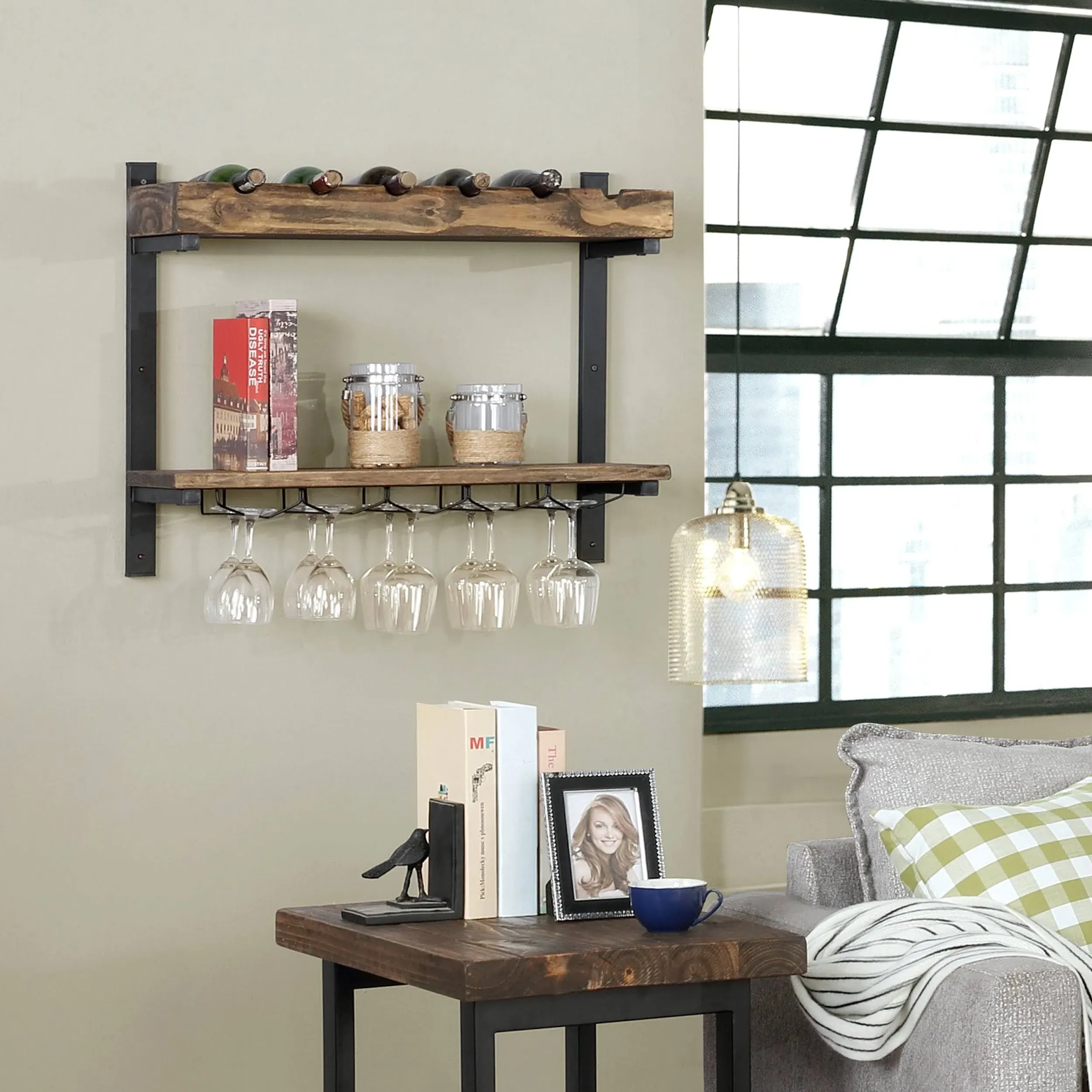 Pomona Wall Shelving with Wine Storage