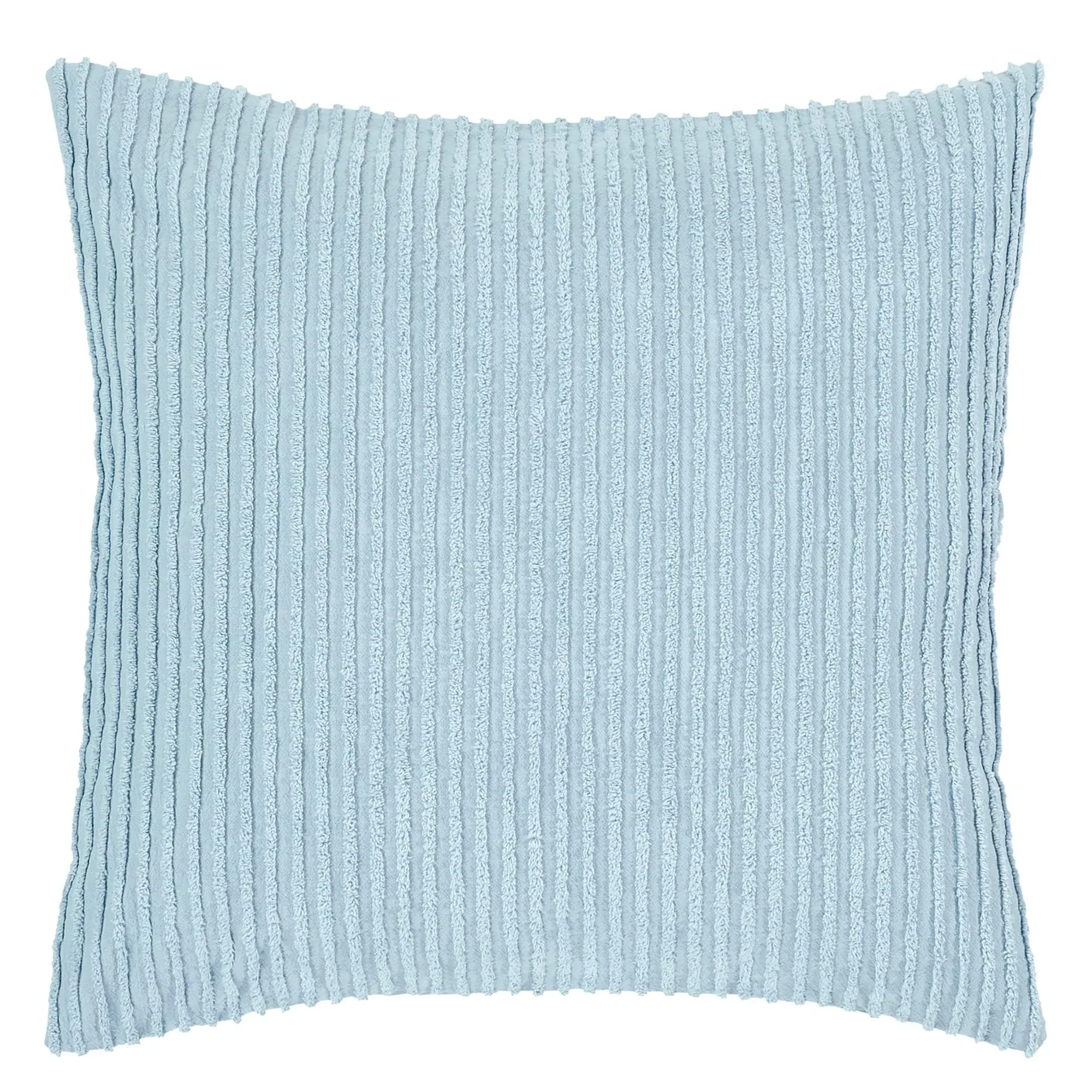 Better Trends Jullian Collection is Super Soft and Light Weight in Bold Stripes Design 100% Cotton Tufted Unique Luxurious Machine Washable Tumble Dry, Euro Sham, Blue