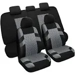 VarCozy Car Seat Covers Full Set, Front &amp; Split Rear FULL SET, BLACK&amp;GREY 