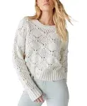 Lucky Brand Women's Open Stitch Pullover Sweater Whisper White