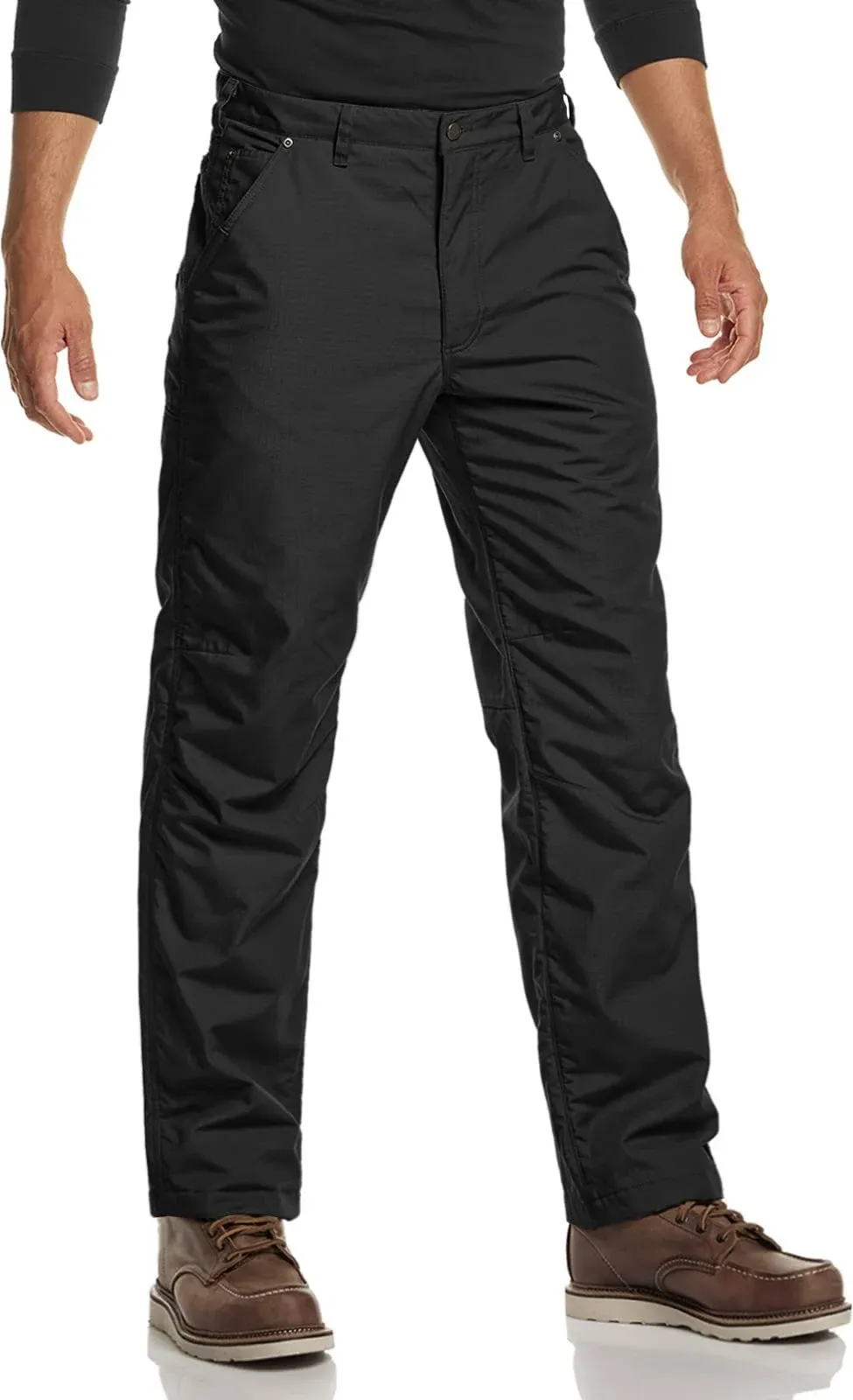 CQR Men's Winter Fleece Lined Pants, Water-Resistant Outdoor Stretch Work Pants, Windproof Casual Pants with Pockets