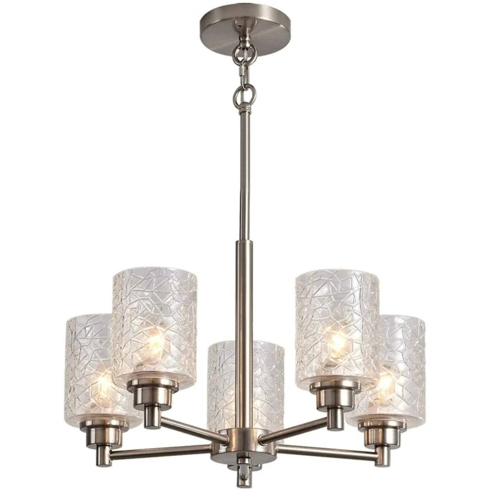 OPKMB Brushed Nickel Contemporary Light Fixture Dining Room Chandelier 5 Head ...