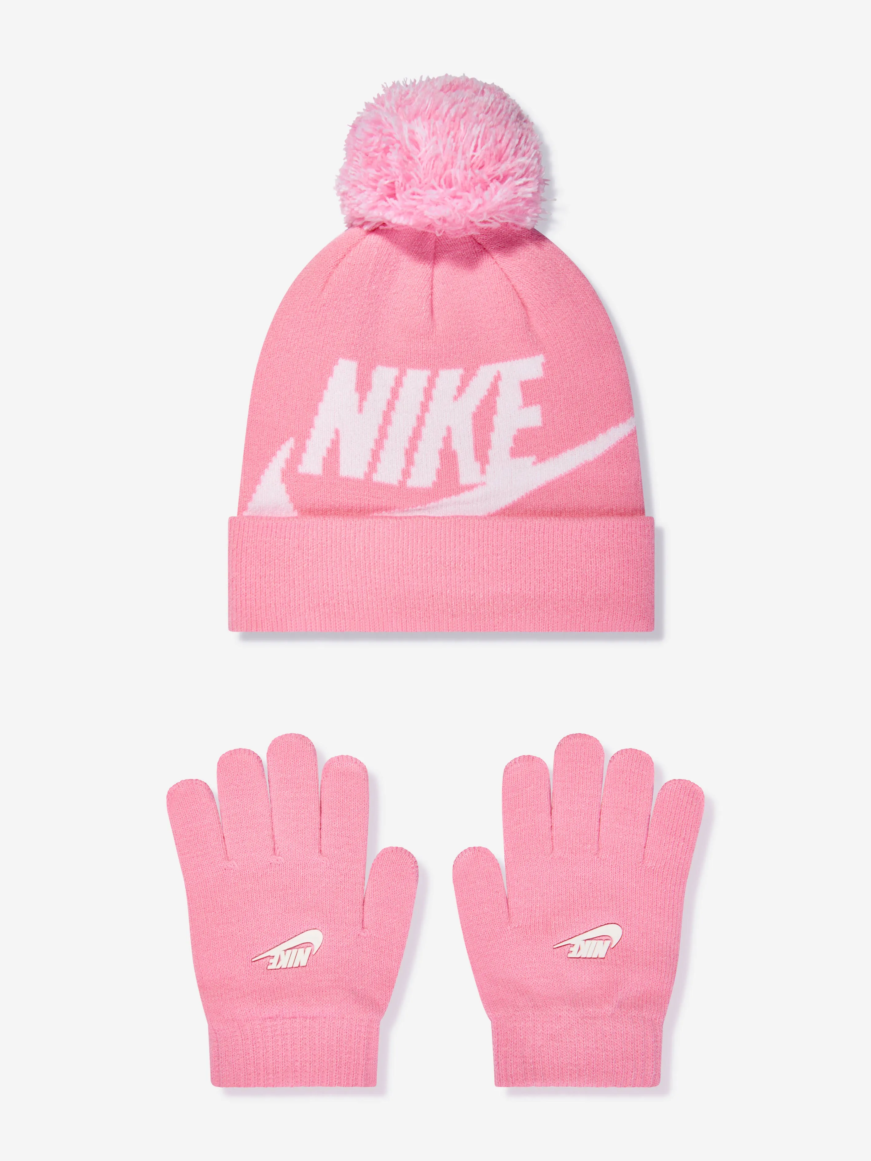 Nike Swoosh Pom Beanie Gloves Set (Big Kids)