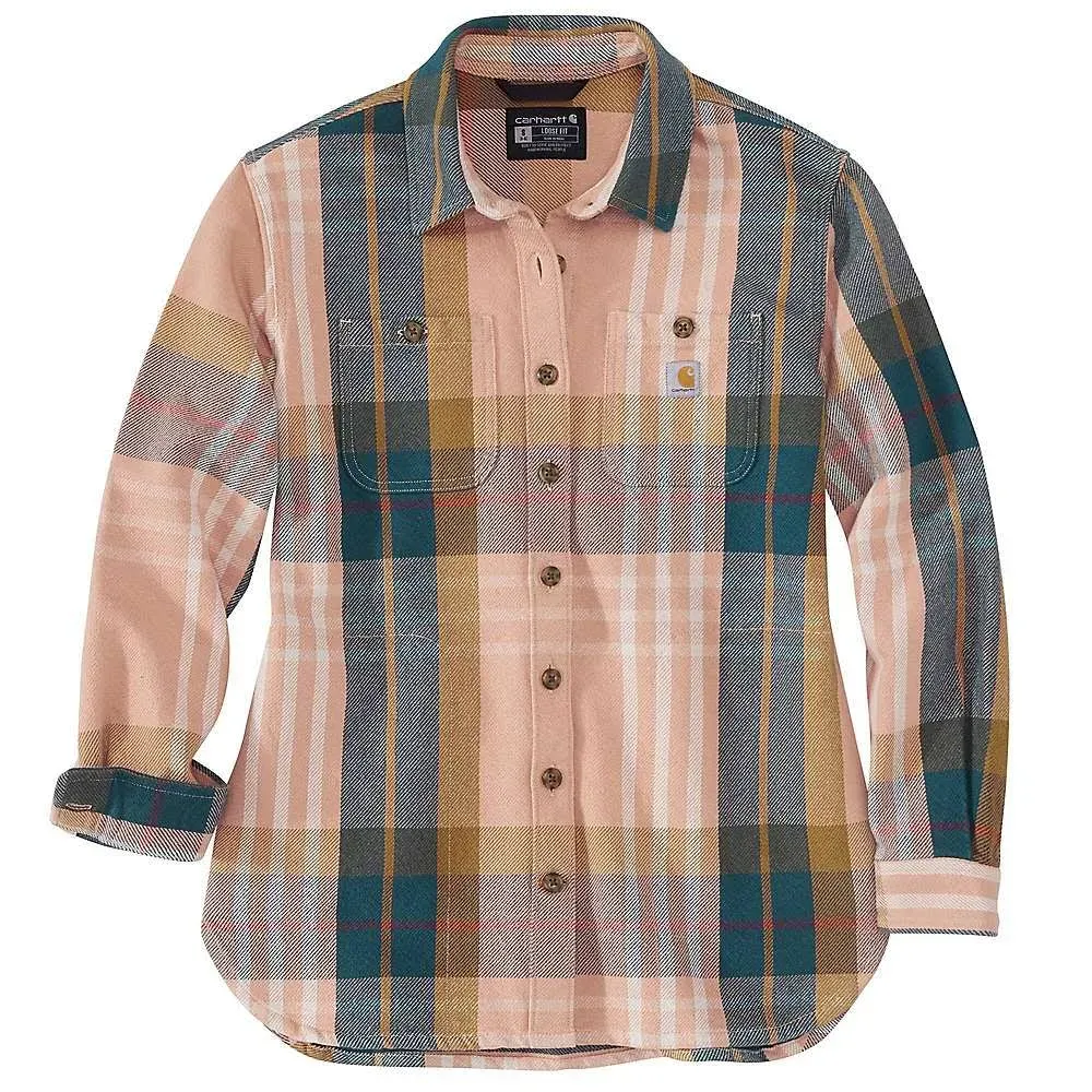 Carhartt Women's Loose Fit Heavyweight Twill Long-Sleeve Plaid Shirt