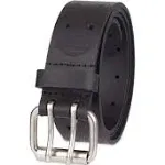 Dickies Men's Big & Tall Leather Two Hole Bridle Belt, Black, 2X