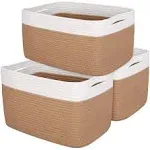 DOFASAYI Cotton Rope Storage Baskets 3-Pack - Baskets for Organizing, Baby Basket for Nursery Storage, Collapsible Storage Bins & Toy Organizer with