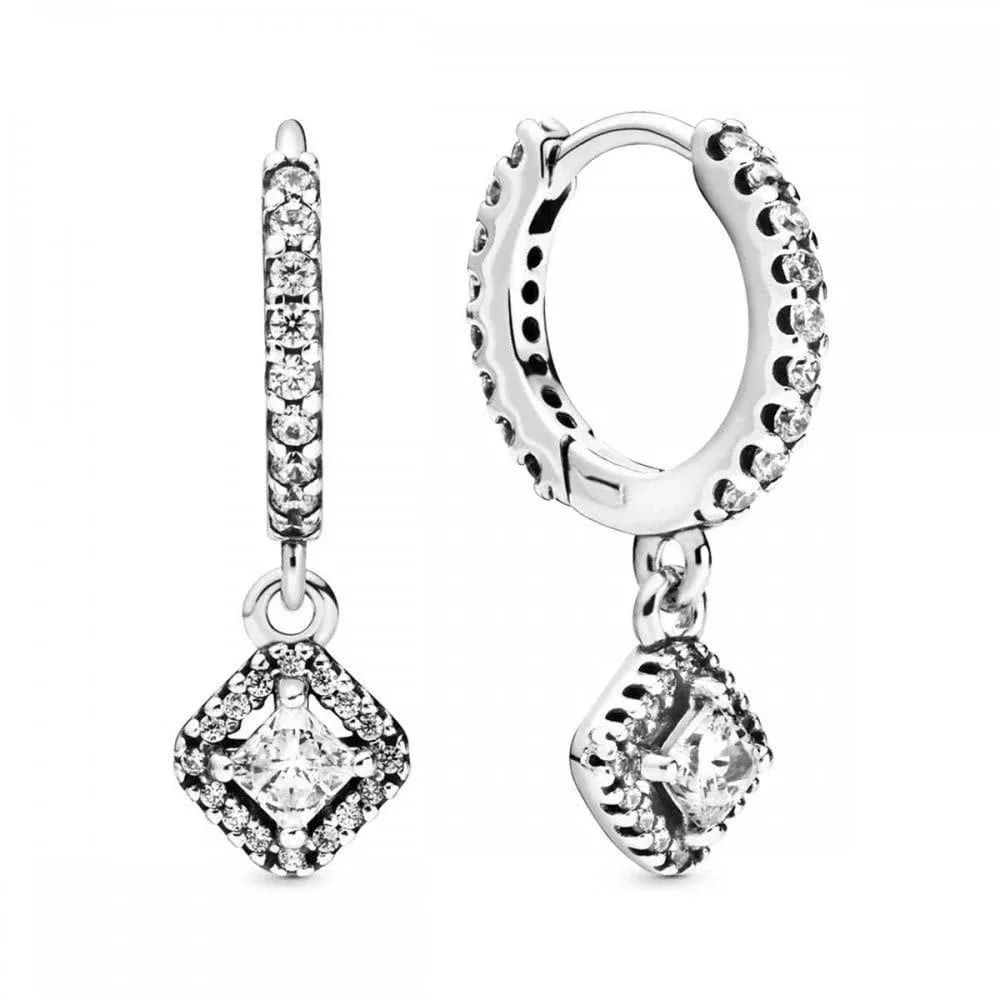 Pandora Square Sparkle Hoop Earrings - 298503C01