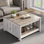 Coffee Table Farmhouse Coffee Table with Storage Rustic Wood