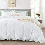 Bedsure White Duvet Covers Queen Size - Soft Brushed Microfiber 3 Pieces with Zipper Closure, 1 Duvet Cover 90x90 Inches and 2 Pillow Shams