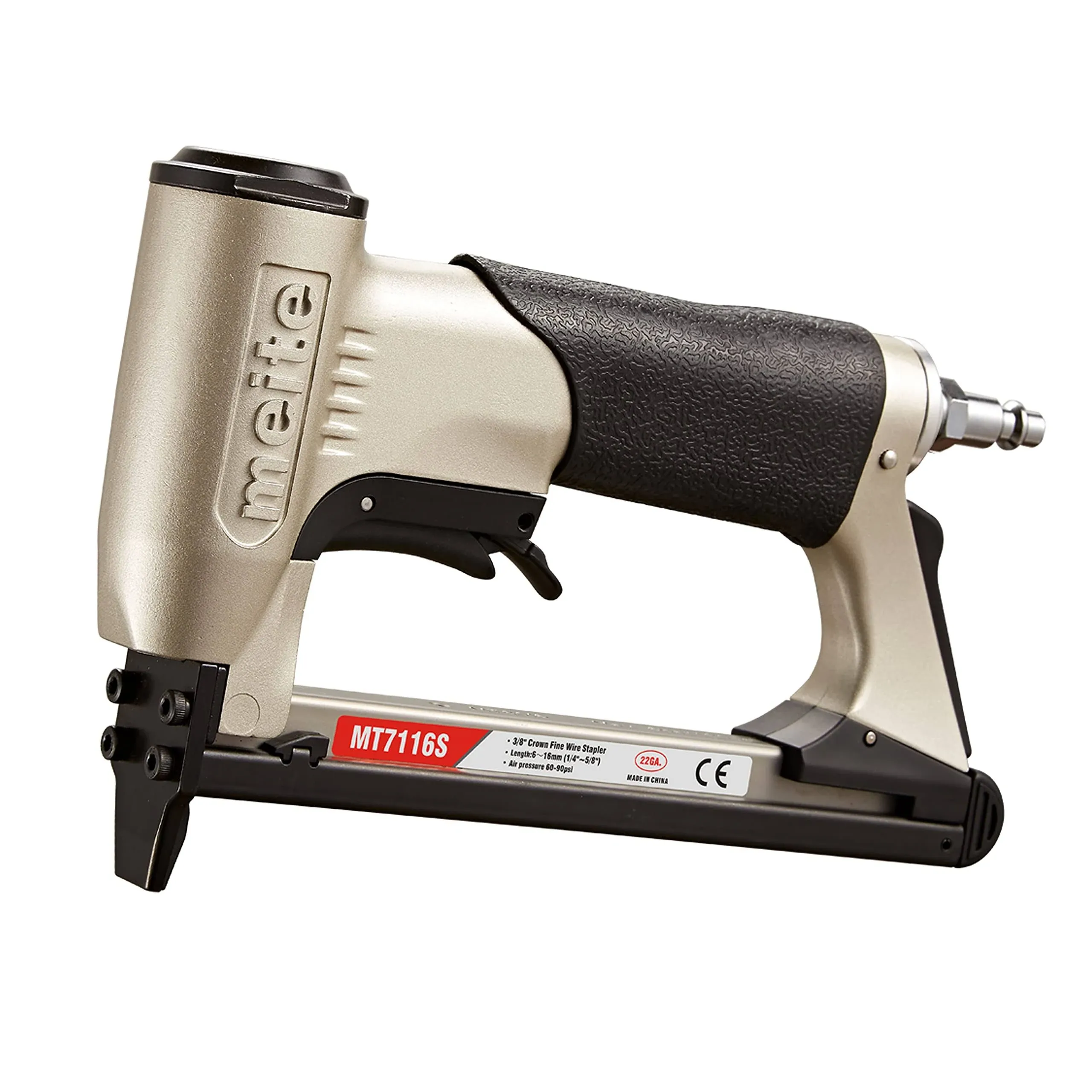 meite MT7116 Pneumatic Upholstery Stapler 22 Gauge 71 Series 3/8-Inch