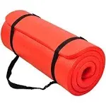 BalanceFrom GoCloud All-Purpose 1-Inch Extra Thick High Density Anti-Tear Exercise Yoga Mat with Carrying Strap (Red)