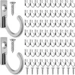 Zhehao 100 Pieces Key Hooks Jewelry Small Hooks Key Hanging Small Hooks Wall ...