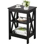 End Side Table with Storage Shelf Nightstands for Living Room,Bedroom Furnitu...