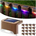 DenicMic Solar Deck Lights Outdoor, 16 Pack Solar Step Lights Waterproof LED Solar Lights for Outdoor Decks, Railing,Stairs, Step, Fence, Yard, and