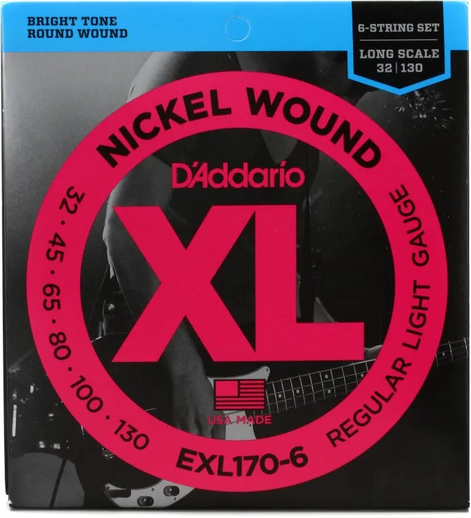 D'Addario EXL170 Nickel Wound Bass Strings, Light, 45-100, Long Scale