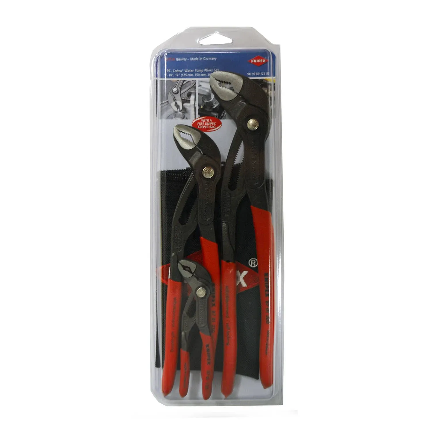 Knipex 3-Piece Cobra Set with Keeper Pouch